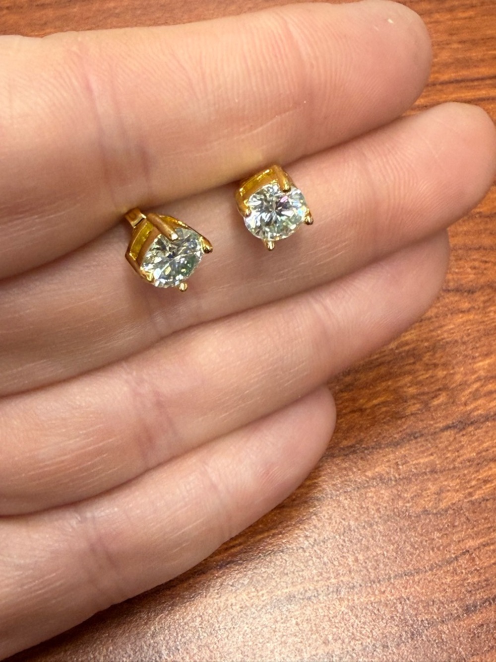 Blue Moissanite 2.4ct Round Stud Earrings - Classic Sparkle - Picture 2 of 6